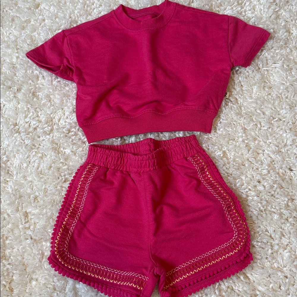 Pink T-Shirt and Shorts Set